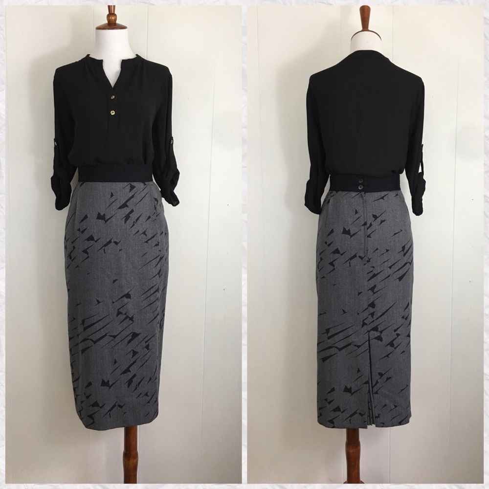 Vintage 80’s Escada Wool Straight Midi Skirt